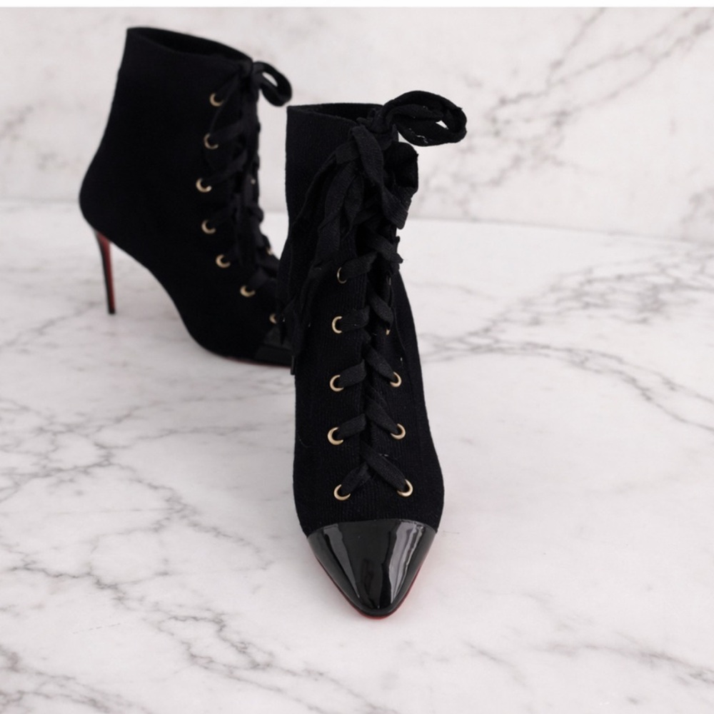 Women’s Christian Louboutin Frenchie Knit Ankle Boots